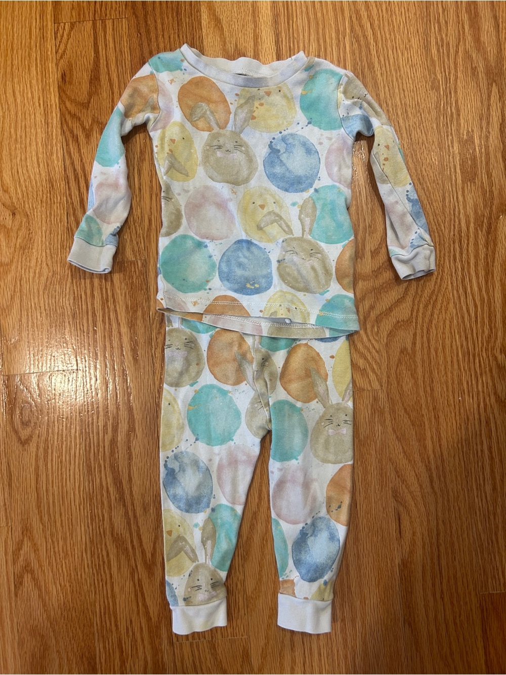 Burt’s bees Easter pajamas set organic cotton bunnies eggs 12m